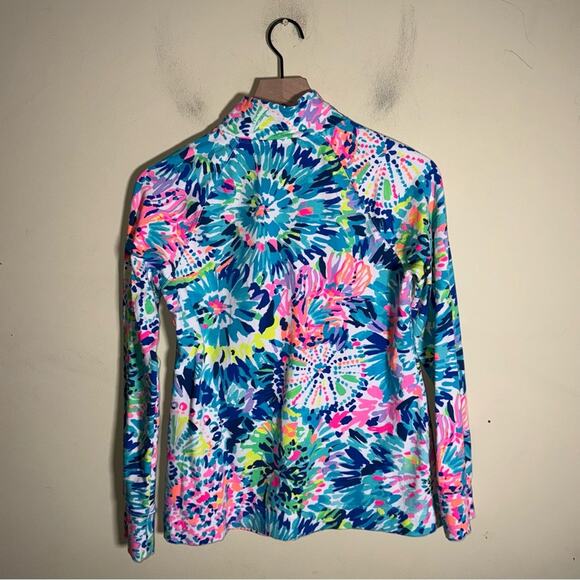 LILLY PULITZER Multicolor Floral resortwear vacation quarter zip pullover S - Picture 6 of 6